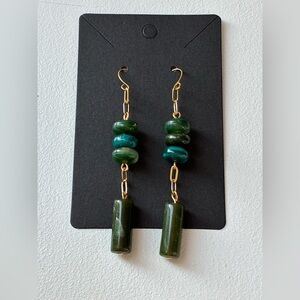 Beaded gold plated earrings